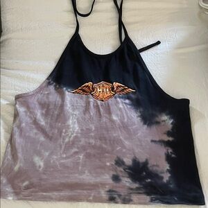 Harley-Davidson Black and Purple Tie-Dye Tank Top